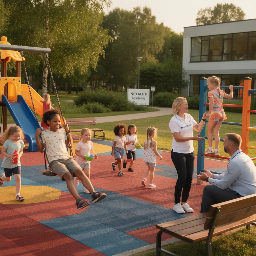 Bērni piedalās muzikālajā nodarbībā, izstrādājot ritma un melodiju izpratni.